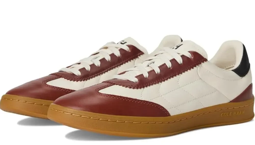 Cole Haan Womens Grandpro Breakaway Leather Sneaker Brown White